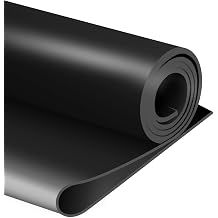 1/8" .125" Neoprene Rubber Sheet Non-Slip Insulation Pads Black Rubber Padding Rubber Strip Roll, DIY Gaskets for Sealing,Protection, Abrasion, Supports 12" Wide X 60" Long