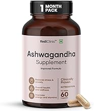 Ashwagandha Capsules | Stress & Anxiety Relief Capsules | Rejuvenates Mind & Body | Helps to Boost Stamina, Strengthens Immunity - 60 Capsules
