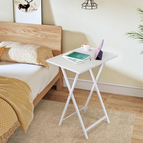 HOOBRO Beistelltische Klappbar, Kleiner tabletttisch, TV Tray 2er Set, klapptisch Snack Tisch Industriestil, Sofatisch für kleinen Raum… – Ansicht 2