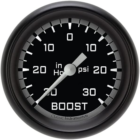 Classic Instruments AX341GBPF AutoCross Gray 2-5/8" Boost/Vacuum Gauge