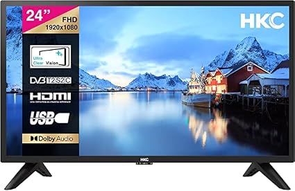 HKC 24F1D-A2EU TV 24 pollici (Televisori 60 cm, Full HD 1920x1080p), Dolby  Audio,Triplo Tuner DVB-C/T2/S2, CI+, HDMI, USB, VGA, VGA per collegamento  al PC, modalità Hotel inclusa : Amazon.it: Elettronica
