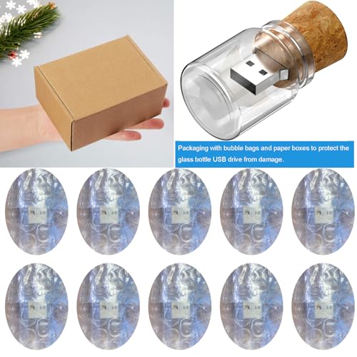10 Piezas Botella Corcho Vaso 2.0/1GB Cork Glass Bottle - Memoria Almacenamiento de Datos USB Flash Pen Drive Memory Stick Vaso Transparente