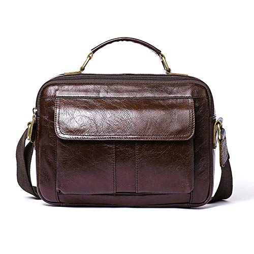 Preisvergleich Produktbild Poooooi Business Aktentasche Leder Mann Tasche Männer Schultertasche Messenger Bag Beiläufigen Männer Art Und Weise S-Aktenkoffer,Braun