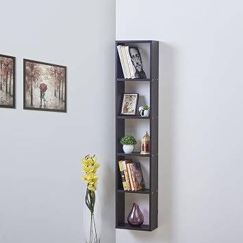Home Centre | Helios Alton Arvis 5-Tier Book Shelf | for Books and Home Decor | Brown