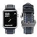 top4cus Genuine Leather iwatch Strap Replacement Band Stainless Metal Clasp, Compatible for 38mm 42mm Apple Watch Series 4(40mm 44mm) S3 S2 S1 and Sport Edition (42mm,Unique Blue)
