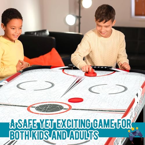 Air Hockey Table Set with 2 Pucks, 2 Pushers,Mini Table Air Hockey Game for Kids & Adults, Compact & Portable, Easy Storage, Gift for Boys and Girls - Image 7