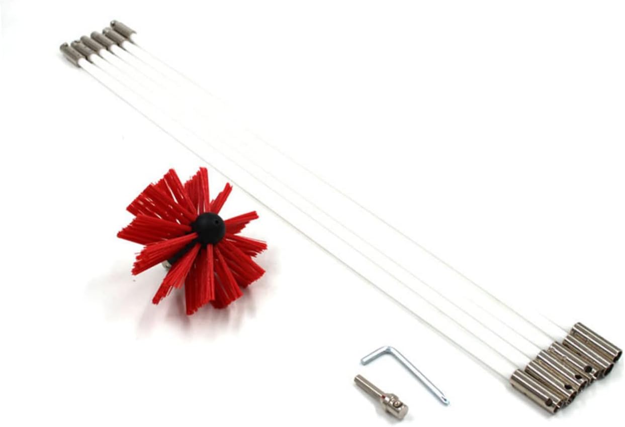 Chimney Brush for Dryer Vent Cleaning Lint 9 Flexible Rods Chimney Sweep Brush Easy Installation