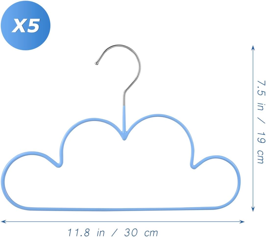 PRETYZOOM Cloud Shaped Kids Clothes Hangers with Non-Slip Silicone 15 Pcs Set for Baby Nursery Closet Organization Children S Clothing Hangers 11.8X7.5 Inch