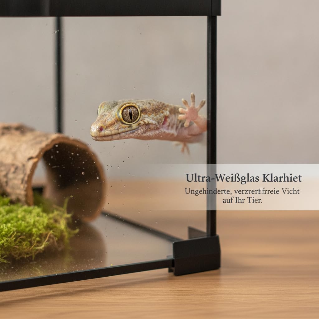 Stapelbares ien Terrarium Becken, 50 x 30 x 15 cm | Aus transparentem Material und | Amphibien Haltung | stapelbares Design | transparent | für Terraristik