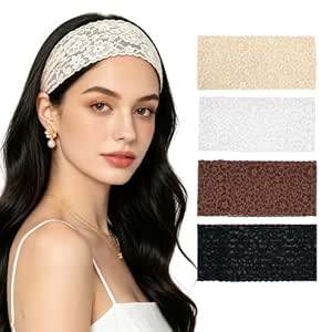 4-Piece Floral Lace Headband Set for Women