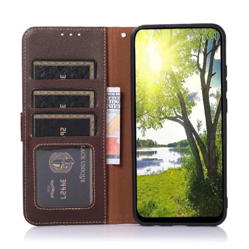 Google Pixel 9a coque étui folio marron fente carte RFID - 4