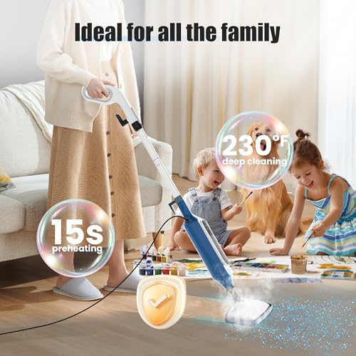 Sapodilla 12 in 1, Detachable Handheld Steam Cleaner for Home, 23 Foot Cord, for Cleaning Hardwood Floors, Tile, Carpet, Furniture, Clothes, Windows, Blue - Image 7
