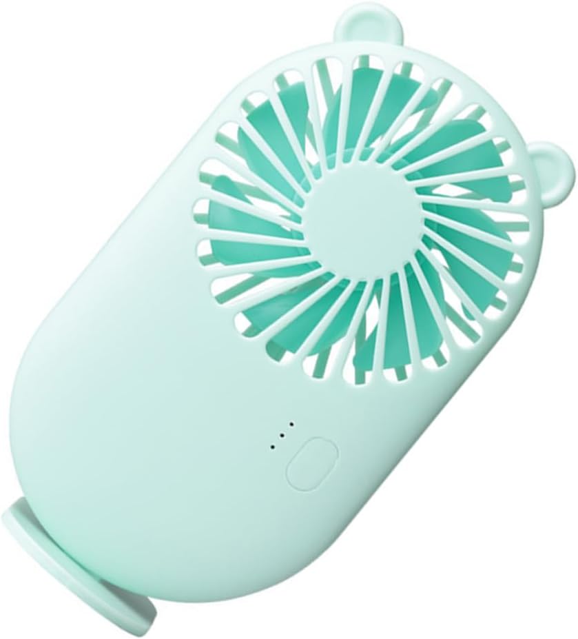 USB Rechargeable Quiet Mini Fan Portable Handheld Cooling Fan for Office Home Use Green