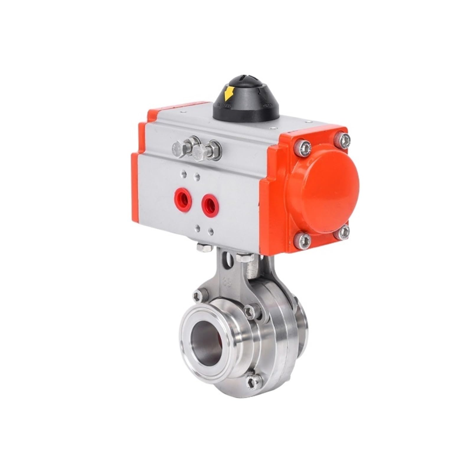 BALYDLUL 1.5" 2" Tri Clamp OD19-51mm Pipe 304/316L Stainless Steel Sanitary Butterfly Valve With Pneumatic actuator(OD51mm Ferrule 64,SUS304)