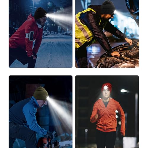 TRIXES Gorro LED con 3 Modos – Recargable por USB, LED Desmontable, Lavable a máquina, Seguridad Manos Libres para pasear al Perro, Correr y desplazamientos nocturnos - imagen 4