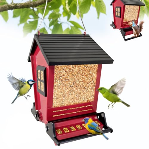 Squirrel Proof Bird Feeder, 5LB Metal Cardinal Finch Outdoor