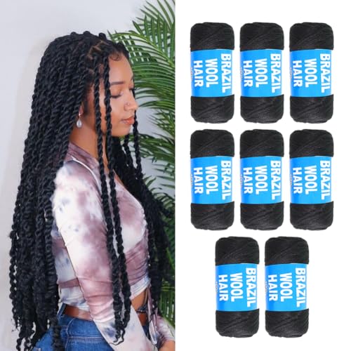 Fil acrylique laine brésilienne anti-frisottis pour fausses dreadlocks