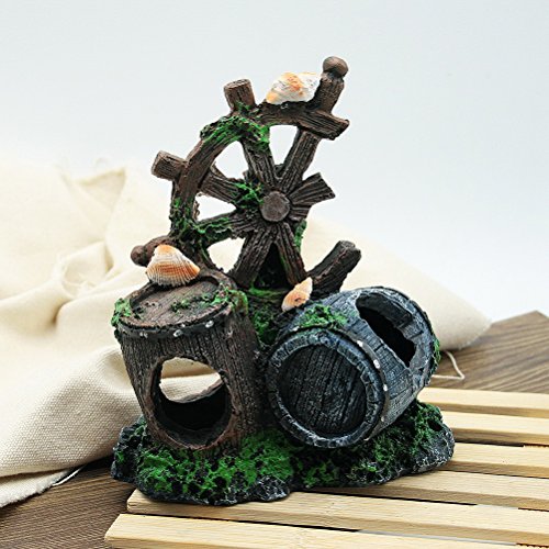 Dimart Simulation Resin Double Barrel Aquarium Decorations Fish Tank Landscape Ornament #TOP3