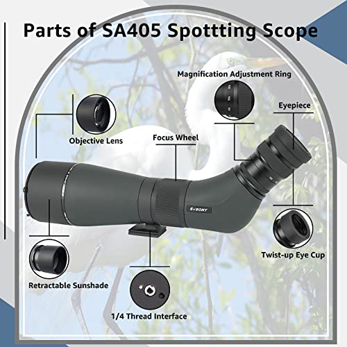 Svbony Sa405 20-60X85 Spotting Scopes Bundle With Sc001 Wifi Spotting Scope Camera For Birding #TOP5
