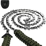 Uadme Sierra de Cadena Mano Motosierra Portátil de Supervivencia, con Mango de Paracord, 11 Dientes, Sierra de Bolsillo Manual para Cortar Madera, Senderismo, Camping Aire Libre