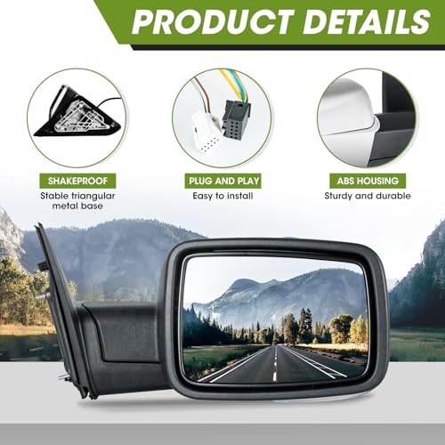 SIZIOM Side Mirrors Power Folding for Dodge Ram 1500 2009-2018, Ram 2500 3500 2010-2018, 2019-2024 1500 Classic Tow Mirrors with Power Adjust Heated Turn Signal Puddle Light-Pair by Siziom - Image 6
