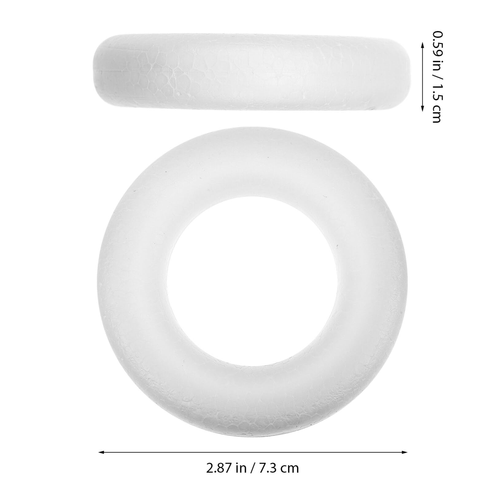 STOBOK Foam Wreath Forms 30pcs Craft Polystyrene Circles Rings for DIY Art Crafts Floral Projects Home Wedding Party Decor White, 7.30X7.30X1.70CM
