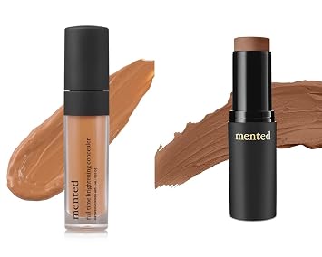 Mented Cosmetics Full-Time Eye Brightening Concealer, Under Eyes Make Up Corrector, Blemishes & Contour, CEO + Stick Foundation Make Up, Concealer & Contour Stick for Black Women Makeup, M20