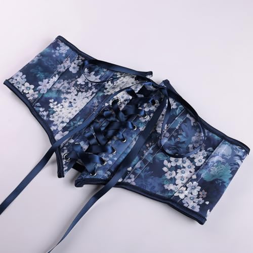 Image of Scarlet Darkness Corset Belt for Women Floral Lace Up Boned Underbust Corset Waist Belts