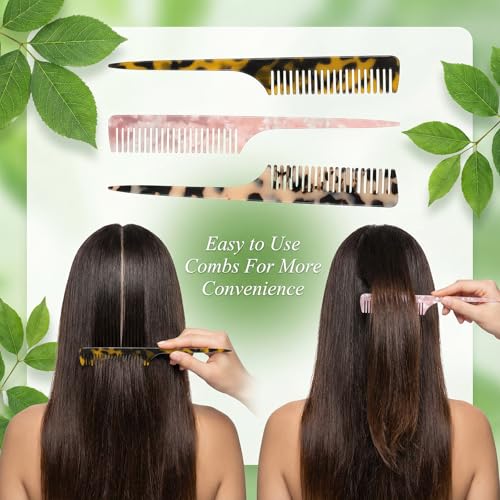 Pack de 3 Peines Rat Tail para Mujer, Cola fina y Antiestático miniatura 4