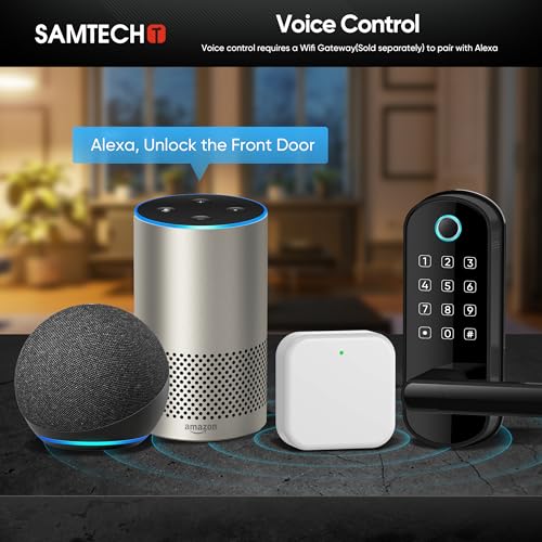 Smart Lock with Handle, Smart Electronic Door Lock with Handle, Digital Fingerprint Door Lock, Keypad Keyless Entry Door Lock with Handle, Door Knob, Door Lever, Alternatives to Deadbolts - Image 5