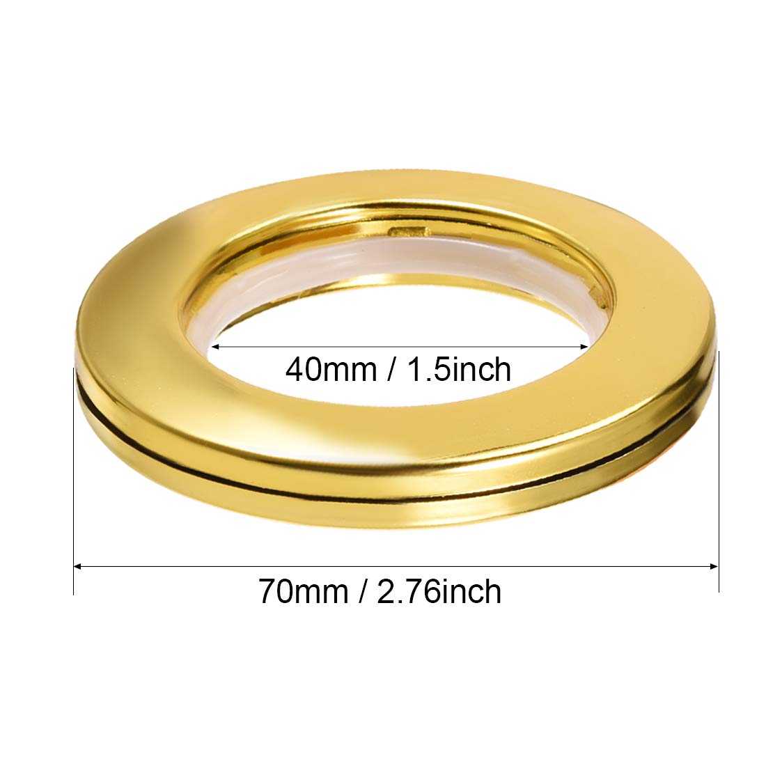 Sourcingmap Curtain Grommets Plastic 1.5 Inch Inner Dia Drapery Eyelet Rings for Window Curtain Rods Gold Tone 6 Pcs - Image 4