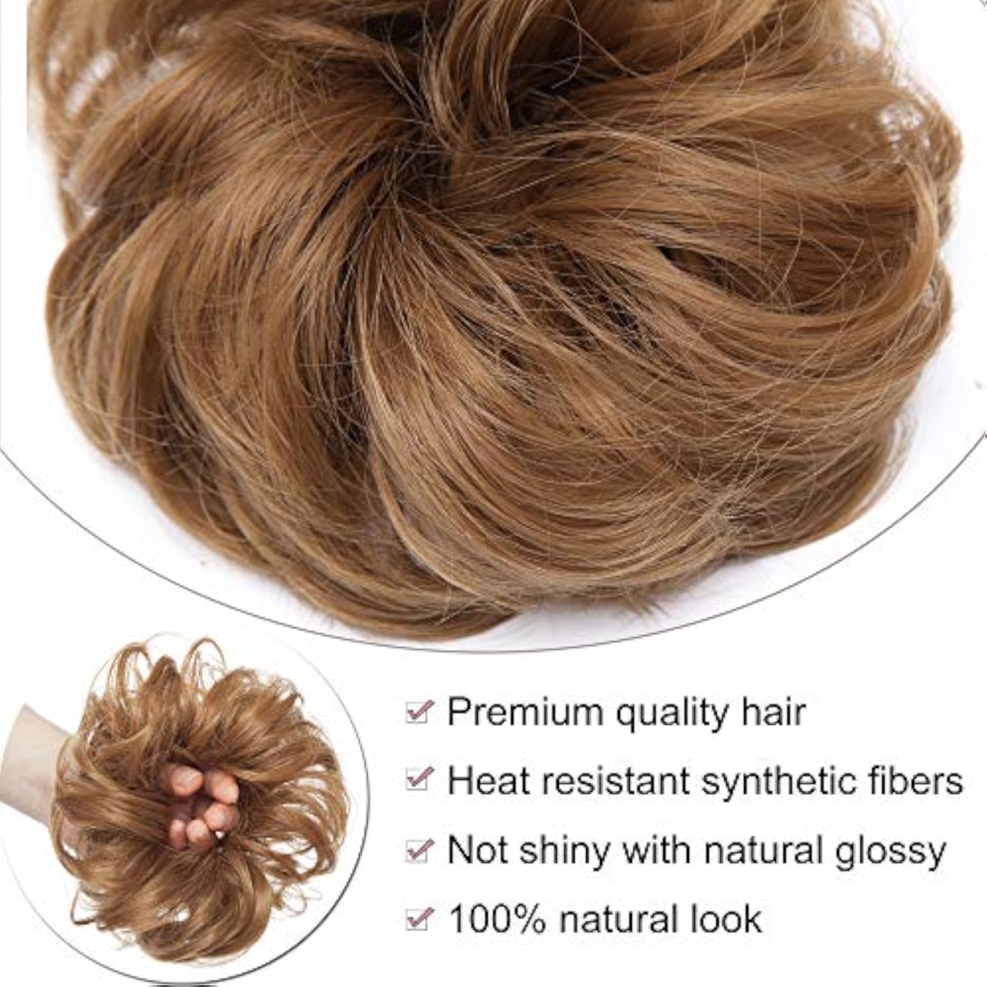 Fluffy Wavy Hair Bun Scrunchies for Women