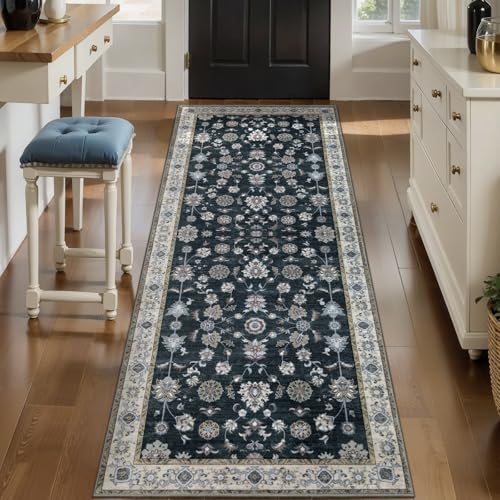 Image of Tangsoo 2x5 Washable Runner Rugs for Hallway, Farmouse Non Slip Rug Runner