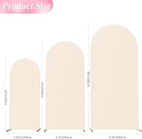 Vista 2 de Wokceer Juego de 3 fundas de arco de boda de elastano ajustadas para arco de boda para parte superior redonda, soporte de arco de Chiara