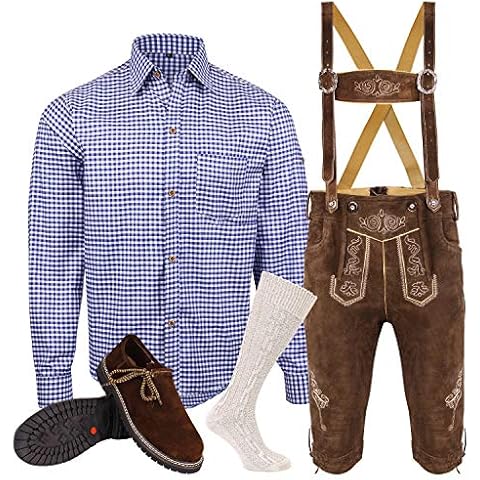 speed4allkinds Herren Trachten Lederhose Größe 46-62 Trachten Set,Hemd,Schuhe,Socken Neu (Hose 56 Hemd XL Schuhe Socken Per Mail) Cover