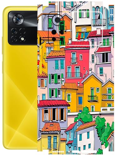 Image of AtOdds - Full Body Back Screen Guard Protector Film - Lamination Wrap Skin Sticker Compatible with Poco X4 PRO (5G) | Scratchproof Matte Finish (Concrete Jungle)