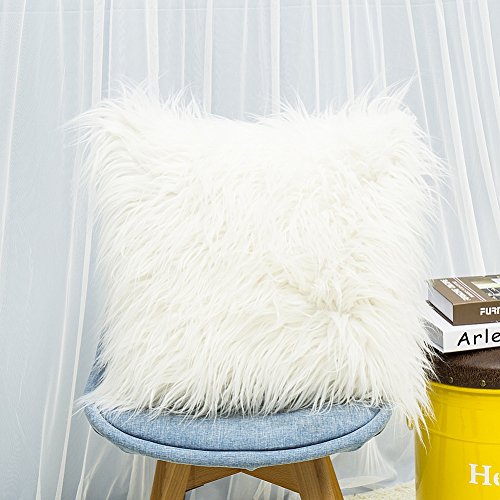 Smartcoco Soft Plush Faux Fur Throw Pillow Cover Cushion Case Pillows Covers Cushion Cover Decorative Bedroom Sofa Living Room Decor 18" x 18"