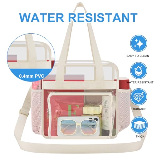 Image of Busiuw Clear Bag for Stadium Events, Stadium Approved 12x12x6 Clear Tote Bag for Sport Fan, Work Concert Travel