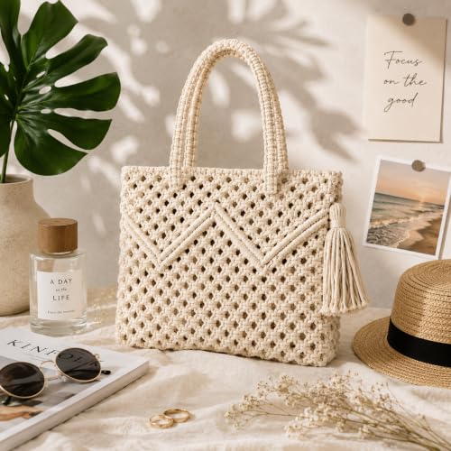 Image of Women's Handmade Macrame Crossbody Sling Bag Tote Bags Beautiful & Fancy Ladies Purse For Girls Women's Mobile Pouch Friends Gifts Birthday Marriage Party and Events,1- Piece