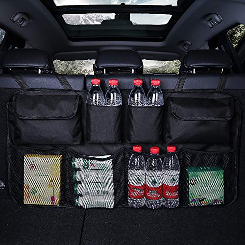 JUSTTOP Car Organizer Backseat Car Storage for SUV Trunk, Car Trunk Tidy Storage Bag with Lids