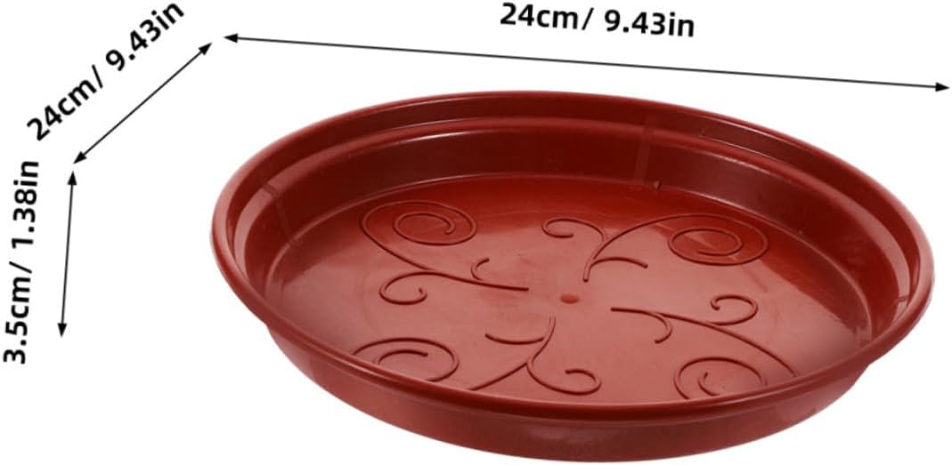 20pcs Durable Plastic Plant Saucer Tray Reusable Flower Pot Holder for Use Water Catcher for Flower Pots Prevents Soil Spills Red Color