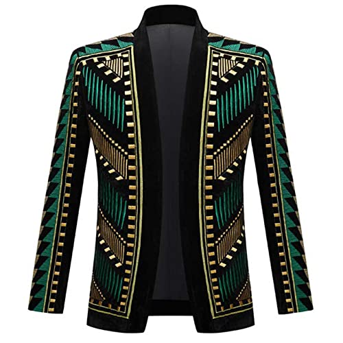 Luxury African Embroidered Cardigan Blazer Men Shawl Lapel Slim Striped Blazer Party Prom Wedding Wear2