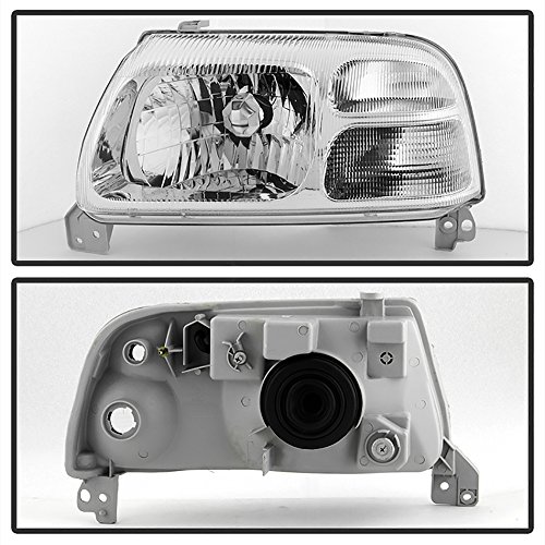 VIPMOTOZ Chrome Housing OE-Style Halogen Headlight Headlamp Assembly Compatible With 1999-2005 Suzuki Grand Vitara, Driver & Passenger Side