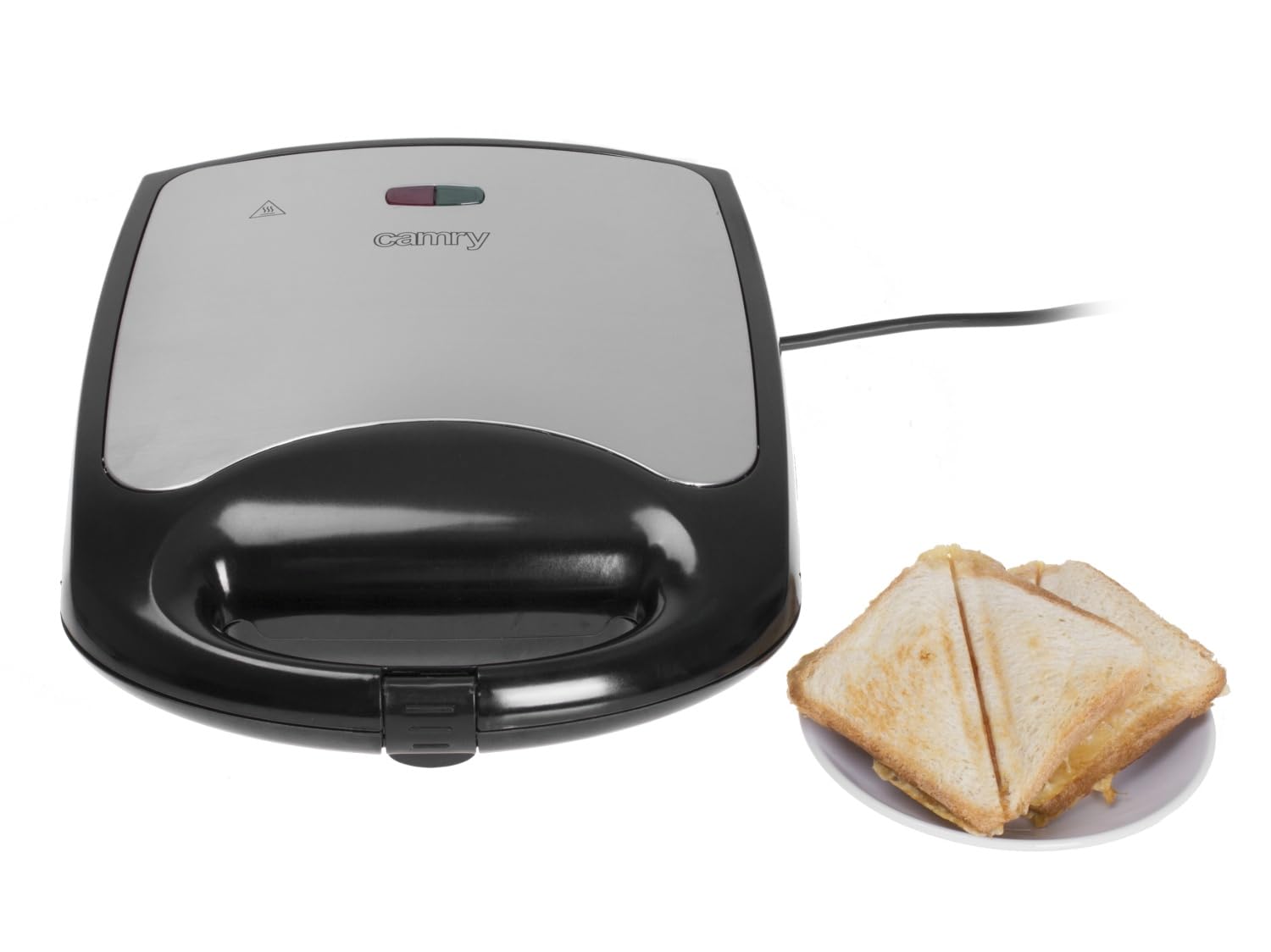 Adler Toster Sandwich XL o mocy 1100 W CR 3023, srebrny, czarny
