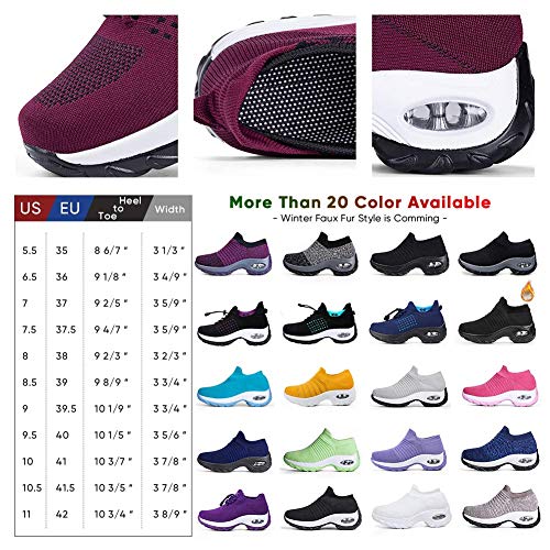 Image of Slow Man Women's Walking Shoes Sock Sneakers - Mesh Slip On Air Cushion Lady Girls Modern Jazz Dance Easy Shoes Platform Loafers