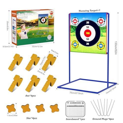 VATOS Jeu de cibles de lancer de hache - Plusieurs modèles de cibles à lancer - Jouets pour enfants et adultes – Image 6