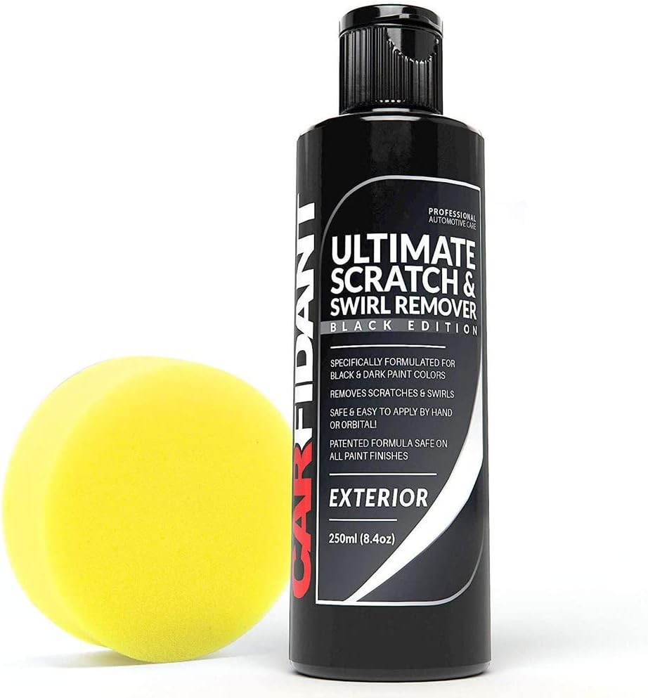 Carfidant Black Car Scratch Remover - Ultimate Scratch and Swirl Remover for Black and Dark Paints- Solvent & Paint Restorer - Repair Paint Scratches, Scratches, Water Spots! Car Polish Buffer Kit