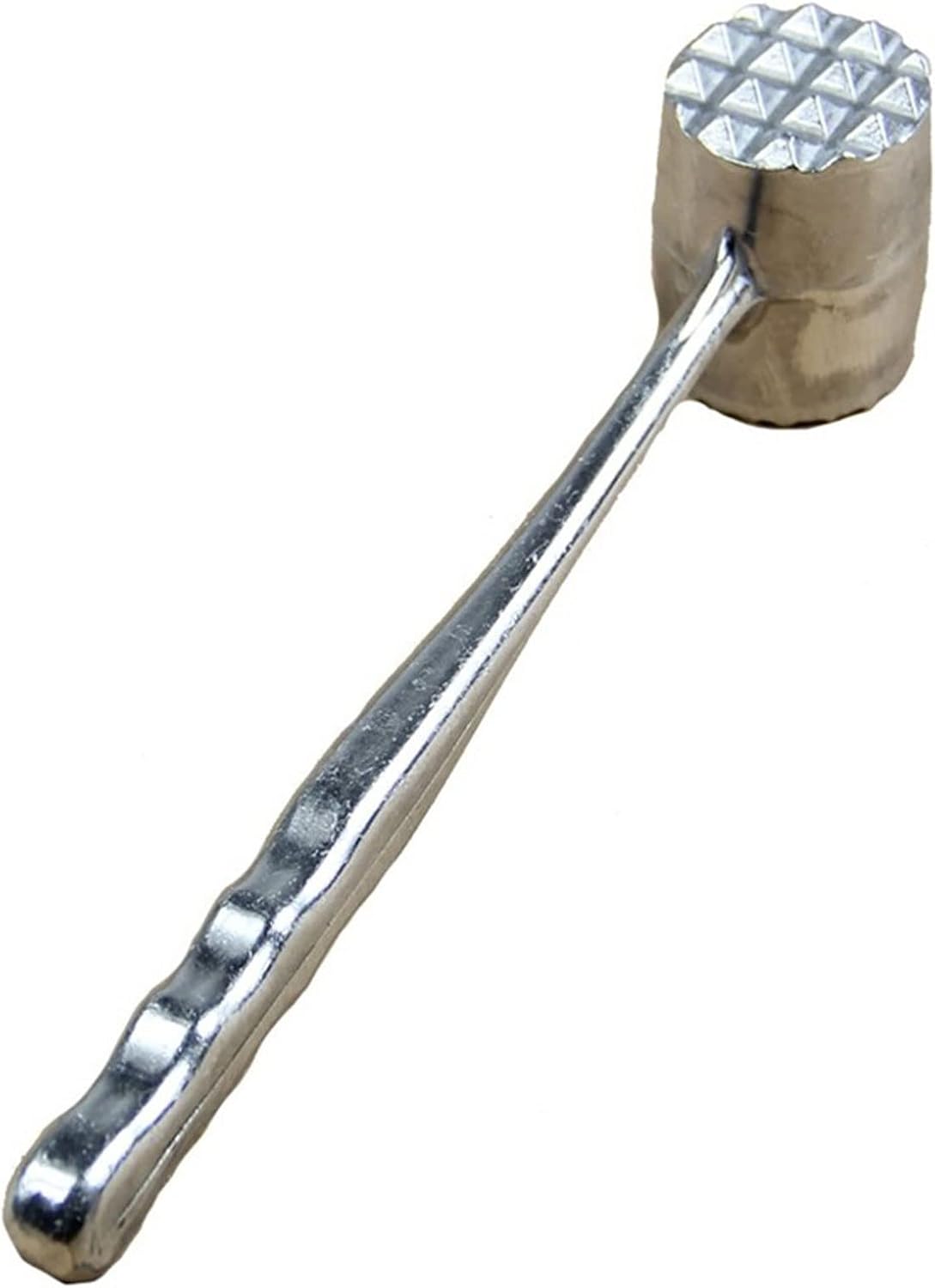 Food Hammer Silver Two Sides Aluminum Round Meat Hammer Mallet Tenderizer Beef Pork Chicken Beater Length 20.5cm Diameter 3.5cm (Oval)