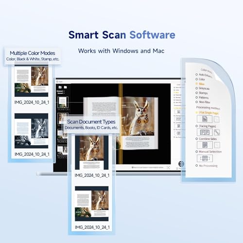 CZUR Shine Ultra 13MP Scanner A3, tragbarer Dokumentenscanner, faltbarere Buchscanner, Dokumentenkamera Visualizer mit OCR 180+ Sprache, Stufenloses Fülllicht, Schnell-Scanner für Windows & macOS