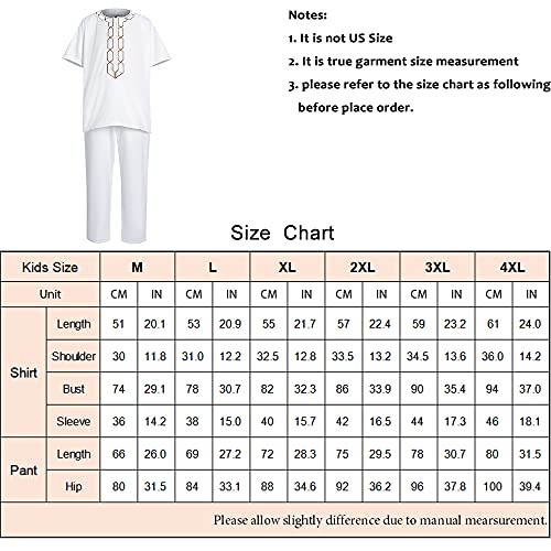 Conjunto de ropa africana para niños camisas bordadas Dashiki de corte holgado 4
